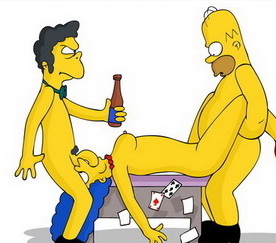 Marge Simpson in group sex – adult comics