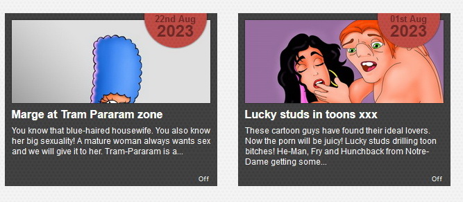 A blog with adult cartoons